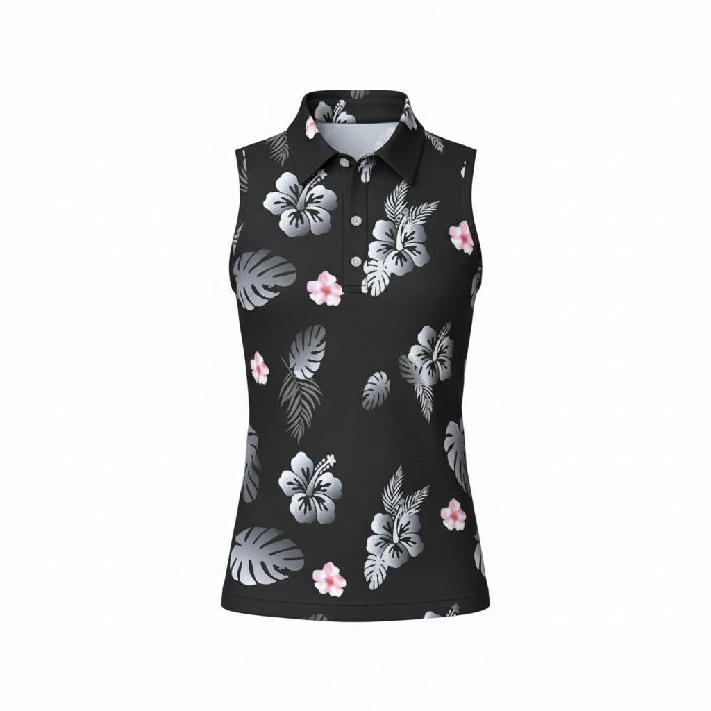 Aloha Midnight Ladies Sleeveless Polo
